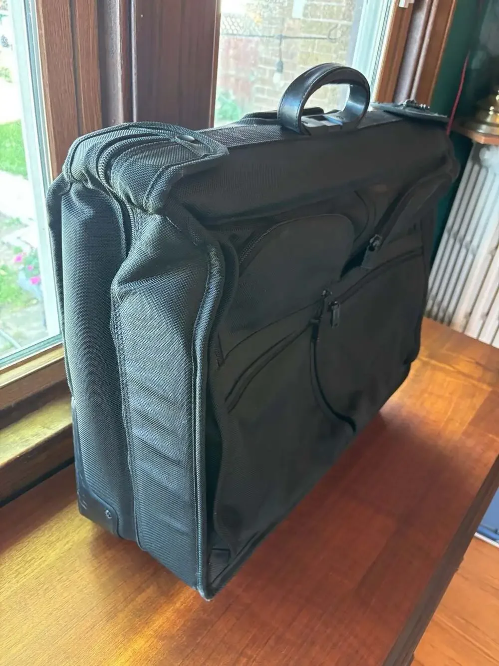 Tumi Alpha Black Wheeled Rolling Garment Bag Extended Trip Suitcase